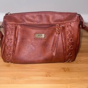 Boc Born Concepts Leather Crossbody Bag Shoulder Handbag Brown Pebble Adjustable